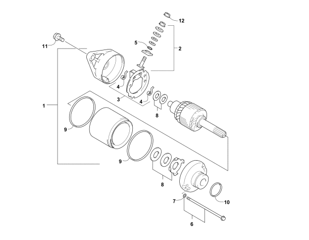 Parts Diagram for Arctic Cat 2003 300 (4X4 ) ATV STARTER MOTOR ASSEMBLY