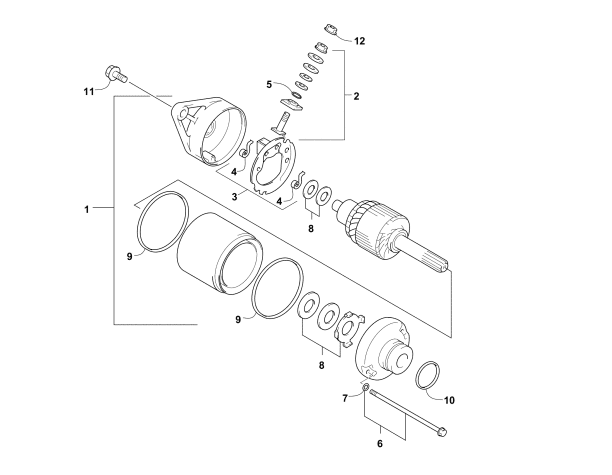 Parts Diagram for Arctic Cat 2003 300 (2X4 ) ATV STARTER MOTOR ASSEMBLY
