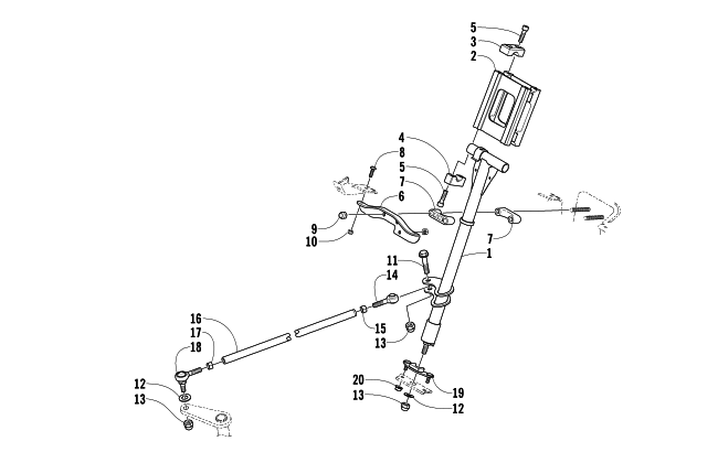 Parts Diagram for Arctic Cat 2003 FIRECAT 700 EFI SNOWMOBILE STEERING POST ASSEMBLY