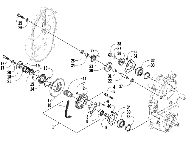 Parts Diagram for Arctic Cat 2003 PANTHER 370 R SNOWMOBILE DRIVE/REVERSE DROPCASE ASSEMBLY