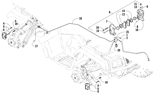 Parts Diagram for Arctic Cat 2003 500 FIS MANUAL TRANSMISSION () ATV HYDRAULIC BRAKE ASSEMBLY