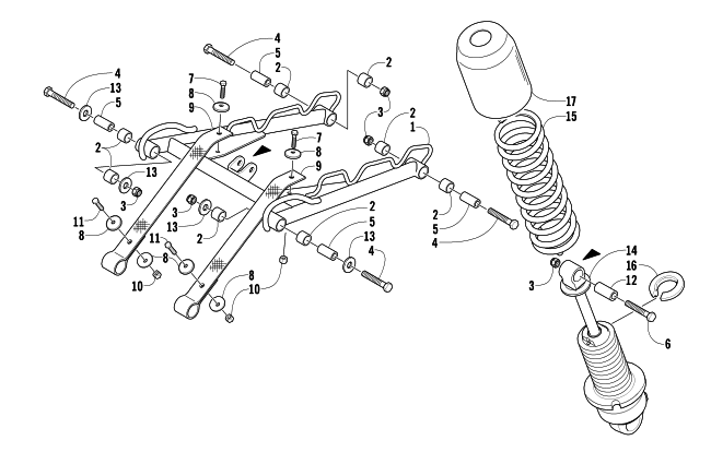 Parts Diagram for Arctic Cat 2003 FIRECAT 700 EFI SNOWMOBILE REAR SUSPENSION FRONT ARM ASSEMBLY