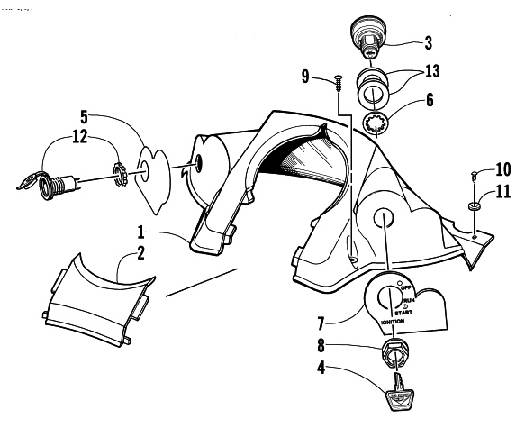 Parts Diagram for Arctic Cat 2003 4-STROKE TRAIL SNOWMOBILE CONSOLE AND SWITCH ASSEMBLY