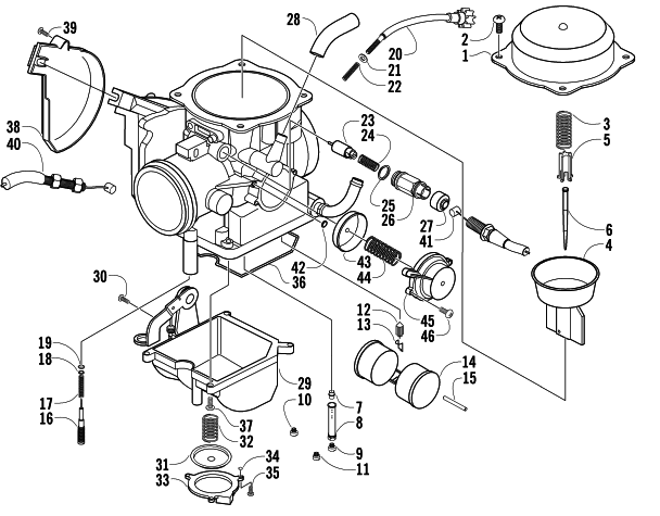 Parts Diagram for Arctic Cat 2003 500 FIS MANUAL TRANSMISSION ( - MRP) ATV CARBURETOR