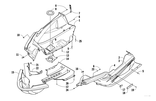 Parts Diagram for Arctic Cat 2003 FIRECAT 700 EFI SNOWMOBILE BELLY PAN ASSEMBLY