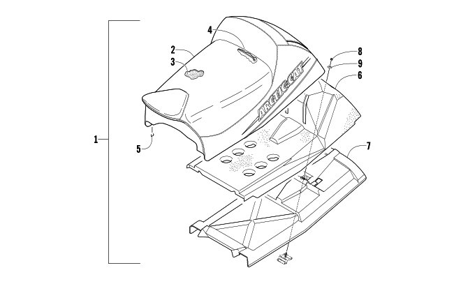 Parts Diagram for Arctic Cat 2003 FIRECAT 700 EFI SNOWMOBILE SEAT ASSEMBLY