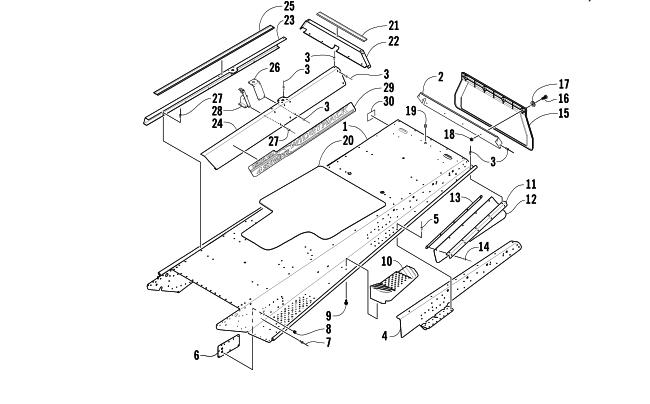 Parts Diagram for Arctic Cat 2003 BEARCAT WIDE TRACK SNOWMOBILE TUNNEL ASSEMBLY