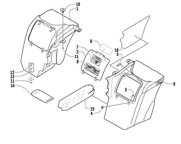 Parts Diagram for Arctic Cat 2003 500 TBX ATV STORAGE BOX ASSEMBLY