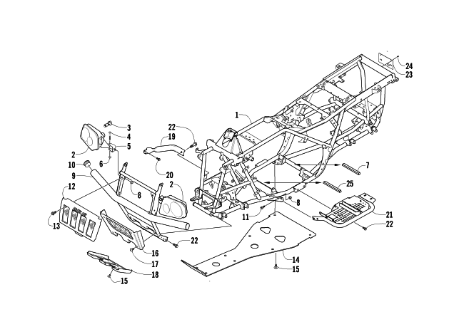 Parts Diagram for Arctic Cat 2003 500 TBX ATV FRAME AND RELATED PARTS