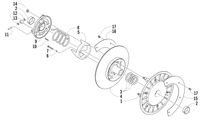 Parts Diagram for Arctic Cat 2004 FIRECAT 600 SNO PRO 1.375 SNOWMOBILE DRIVEN CLUTCH