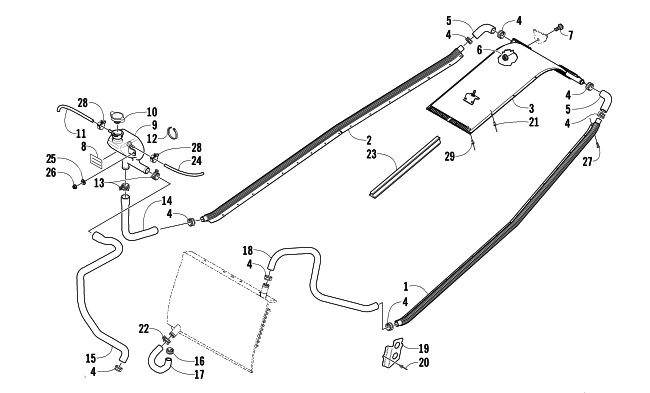 Parts Diagram for Arctic Cat 2003 FIRECAT 500 SNOWMOBILE COOLING ASSEMBLY