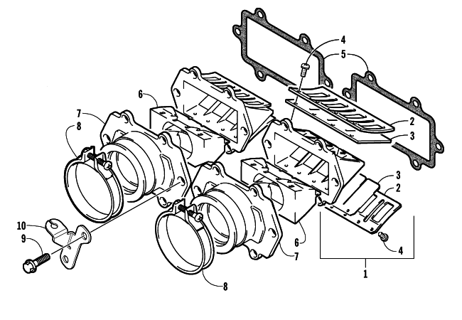 Parts Diagram for Arctic Cat 2003 FIRECAT 500 SNOWMOBILE REED VALVE ASSEMBLY