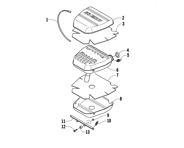 Parts Diagram for Arctic Cat 2003 4-STROKE TOURING SNOWMOBILE EXHAUST ASSEMBLY