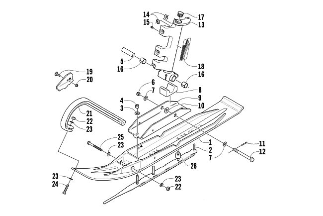 Parts Diagram for Arctic Cat 2003 4-STROKE TOURING () SNOWMOBILE SKI AND SPINDLE ASSEMBLY
