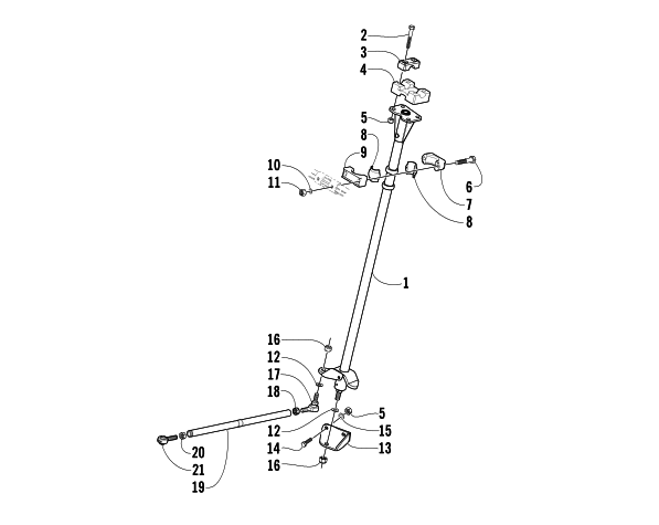 Parts Diagram for Arctic Cat 2003 4-STROKE TOURING () SNOWMOBILE STEERING POST ASSEMBLY