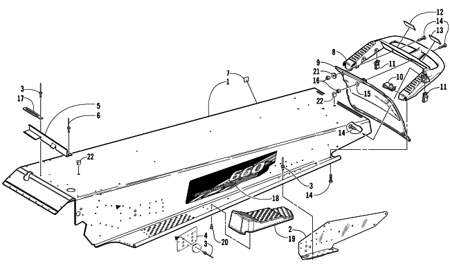 Parts Diagram for Arctic Cat 2003 4-STROKE TOURING SNOWMOBILE TUNNEL AND REAR BUMPER
