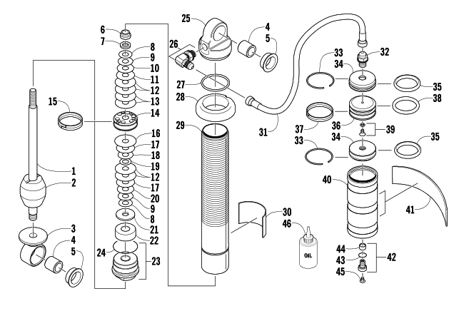 Parts Diagram for Arctic Cat 2003 FIRECAT 700 EFI SNO PRO SNOWMOBILE FRONT SUSPENSION SHOCK ABSORBER