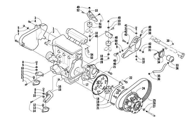 Parts Diagram for Arctic Cat 2003 4-STROKE TOURING () SNOWMOBILE ENGINE AND RELATED PARTS