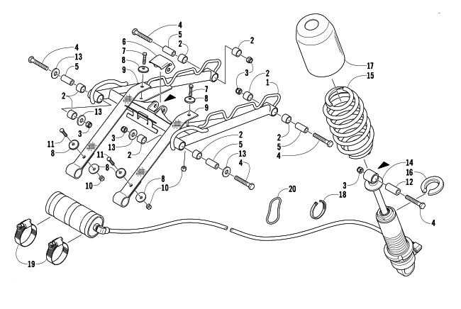 Parts Diagram for Arctic Cat 2003 FIRECAT 500 SNO PRO SNOWMOBILE REAR SUSPENSION FRONT ARM ASSEMBLY