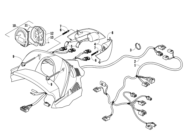 Parts Diagram for Arctic Cat 2003 FIRECAT 700 EFI SNO PRO SNOWMOBILE HEADLIGHT, INSTRUMENTS, AND WIRING ASSEMBLIES