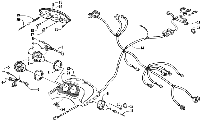 Parts Diagram for Arctic Cat 2003 4-STROKE TRAIL SNOWMOBILE HEADLIGHT, INSTRUMENTS, AND WIRING ASSEMBLIES