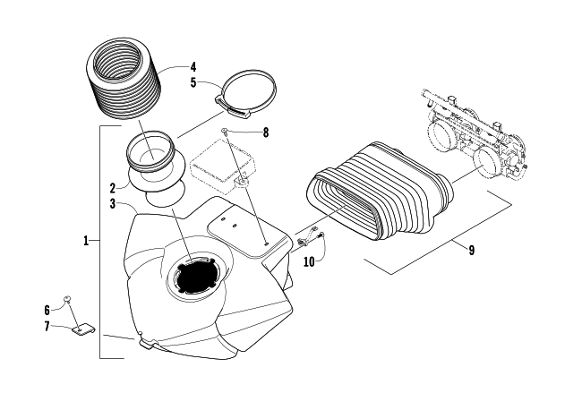 Parts Diagram for Arctic Cat 2003 FIRECAT 700 EFI SNOWMOBILE AIR SILENCER ASSEMBLY