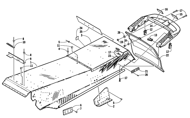 Parts Diagram for Arctic Cat 2003 Z 570 (ESR) SNOWMOBILE TUNNEL AND REAR BUMPER