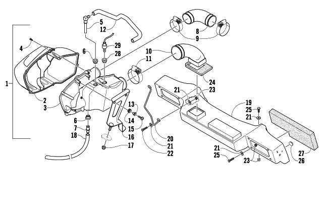 Parts Diagram for Arctic Cat 2003 4-STROKE TRAIL SNOWMOBILE AIR SILENCER ASSEMBLY