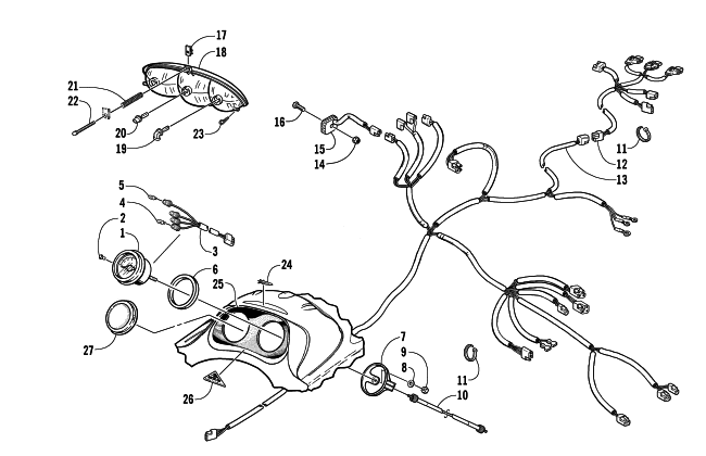 Parts Diagram for Arctic Cat 2003 PANTHER 370 R SNOWMOBILE HEADLIGHT, INSTRUMENTS, AND WIRING ASSEMBLIES