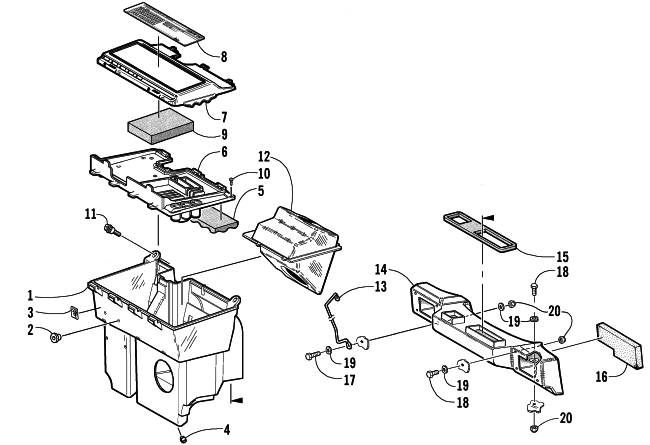 Parts Diagram for Arctic Cat 2003 PANTHER 370 R SNOWMOBILE AIR SILENCER ASSEMBLY