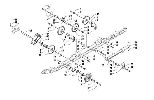 Parts Diagram for Arctic Cat 2003 BEARCAT WIDE TRACK SNOWMOBILE IDLER WHEEL ASSEMBLY