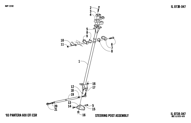 Parts Diagram for Arctic Cat 2003 PANTERA 600 EFI ESR SNOWMOBILE STEERING POST ASSEMBLY