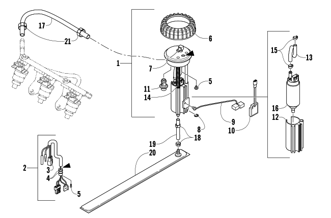 Parts Diagram for Arctic Cat 2003 4-STROKE TOURING () SNOWMOBILE FUEL PUMP ASSEMBLY