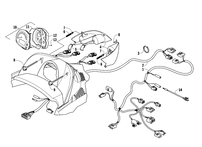 Parts Diagram for Arctic Cat 2003 FIRECAT 500 SNOWMOBILE HEADLIGHT, INSTRUMENTS, AND WIRING ASSEMBLIES