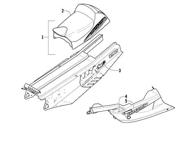 Parts Diagram for Arctic Cat 2003 FIRECAT 500 SNO PRO SNOWMOBILE BELLY PAN, TUNNEL, AND SEAT ASSEMBLIES