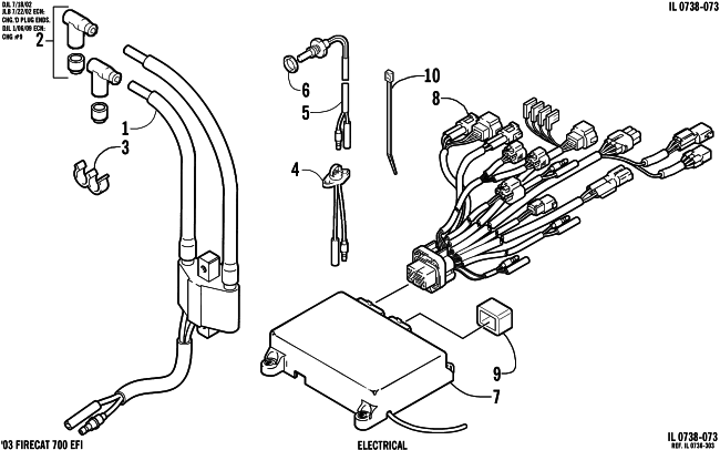 Parts Diagram for Arctic Cat 2003 FIRECAT 700 EFI SNO PRO SNOWMOBILE ELECTRICAL