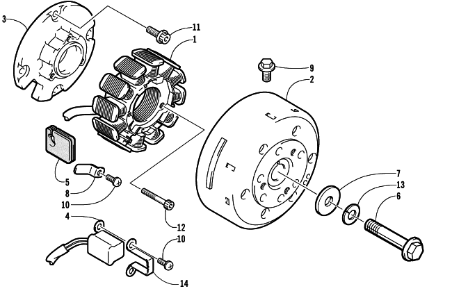 Parts Diagram for Arctic Cat 2004 SABERCAT 600 EFI LX SNOWMOBILE MAGNETO