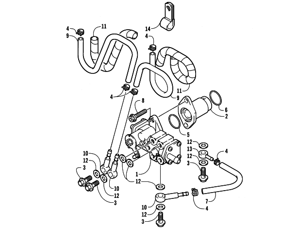 Parts Diagram for Arctic Cat 2004 FIRECAT 600 EFI EARLY BUILD SNOWMOBILE OIL PUMP