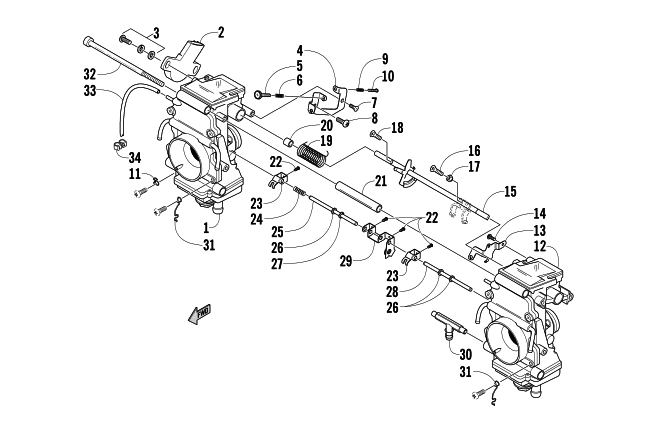 Parts Diagram for Arctic Cat 2003 FIRECAT 500 SNO PRO SNOWMOBILE CARBURETOR - EXTERNAL PARTS