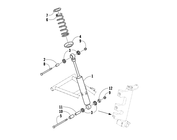 Parts Diagram for Arctic Cat 2003 PANTHER 370 R SNOWMOBILE SHOCK ABSORBER ASSEMBLY