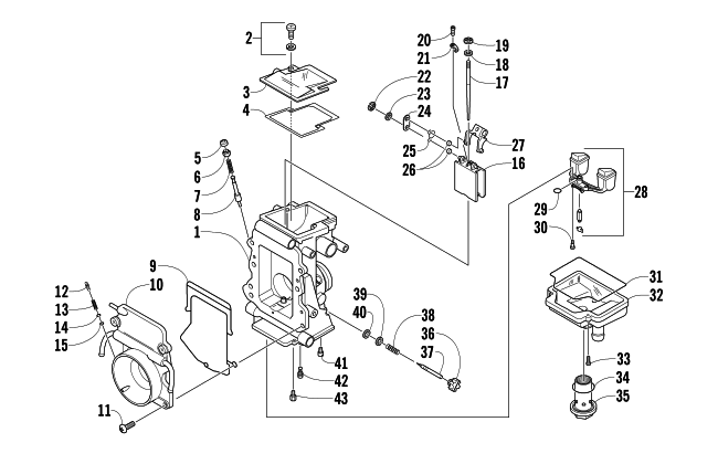 Parts Diagram for Arctic Cat 2003 FIRECAT 500 SNO PRO SNOWMOBILE CARBURETOR - INTERNAL PARTS