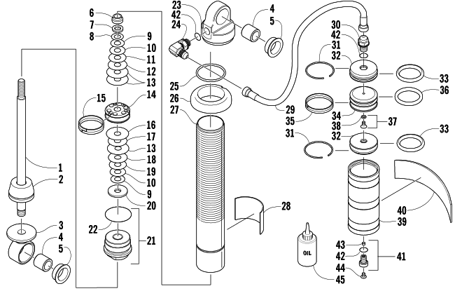 Parts Diagram for Arctic Cat 2003 Z 440 SNO PRO SNOWMOBILE FRONT SUSPENSION SHOCK ABSORBER