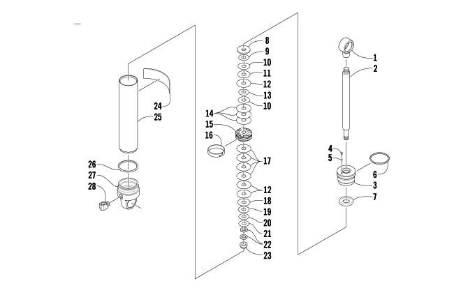 Parts Diagram for Arctic Cat 2003 Z 440 SNO PRO SNOWMOBILE REAR SUSPENSION REAR ARM SHOCK ABSORBER