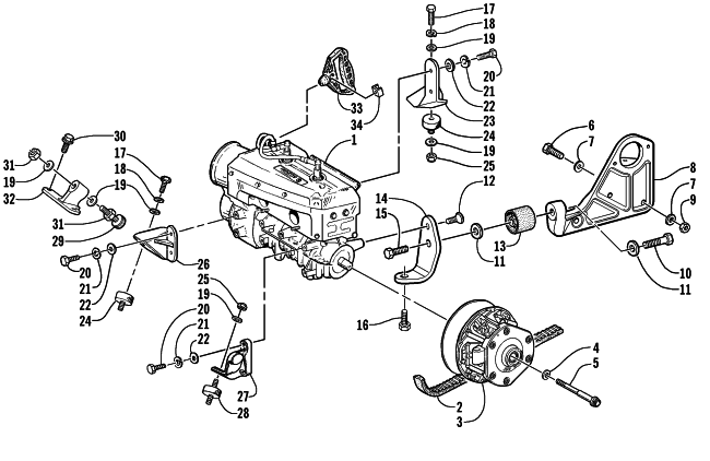 Parts Diagram for Arctic Cat 2003 Z 440 SNO PRO SNOWMOBILE ENGINE AND RELATED PARTS