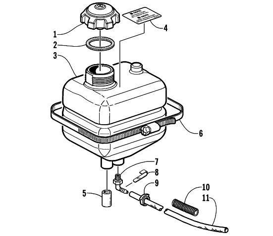 Parts Diagram for Arctic Cat 2003 Z 440 SNO PRO SNOWMOBILE OIL TANK ASSEMBLY