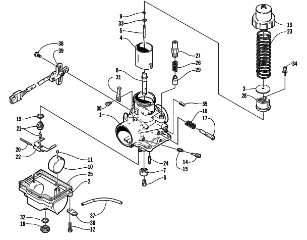 Parts Diagram for Arctic Cat 2003 Z 440 SNO PRO SNOWMOBILE CARBURETOR