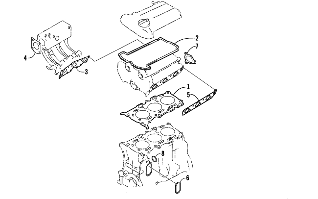 Parts Diagram for Arctic Cat 2003 BEARCAT WIDE TRACK SNOWMOBILE GASKET SET