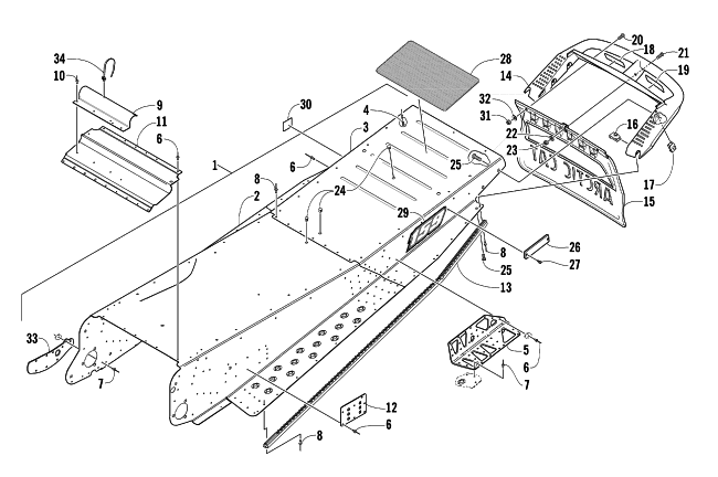 Parts Diagram for Arctic Cat 2003 MOUNTAIN CAT 900 1M ( 159) SNOWMOBILE TUNNEL AND REAR BUMPER