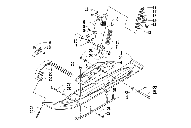Parts Diagram for Arctic Cat 2003 440 SNO PRO L/C SNOWMOBILE SKI AND SPINDLE ASSEMBLY