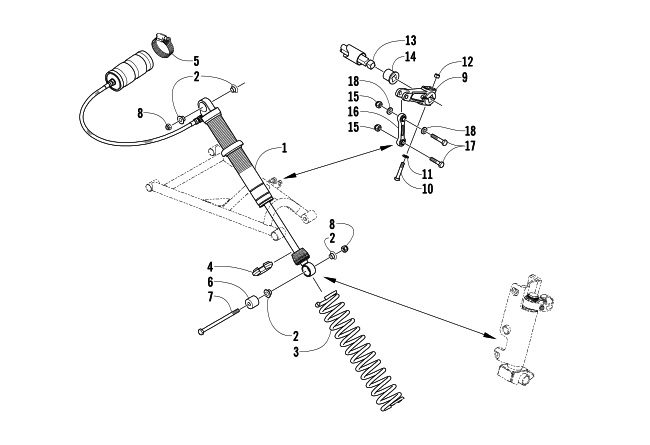 Parts Diagram for Arctic Cat 2003 440 SNO PRO L/C SNOWMOBILE SHOCK ABSORBER AND SWAY BAR ASSEMBLY